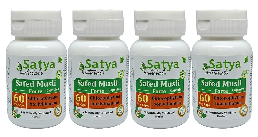 Satya Naturals Safed Musli Forte Capsules 500 mg. 60 Veg. Capsule