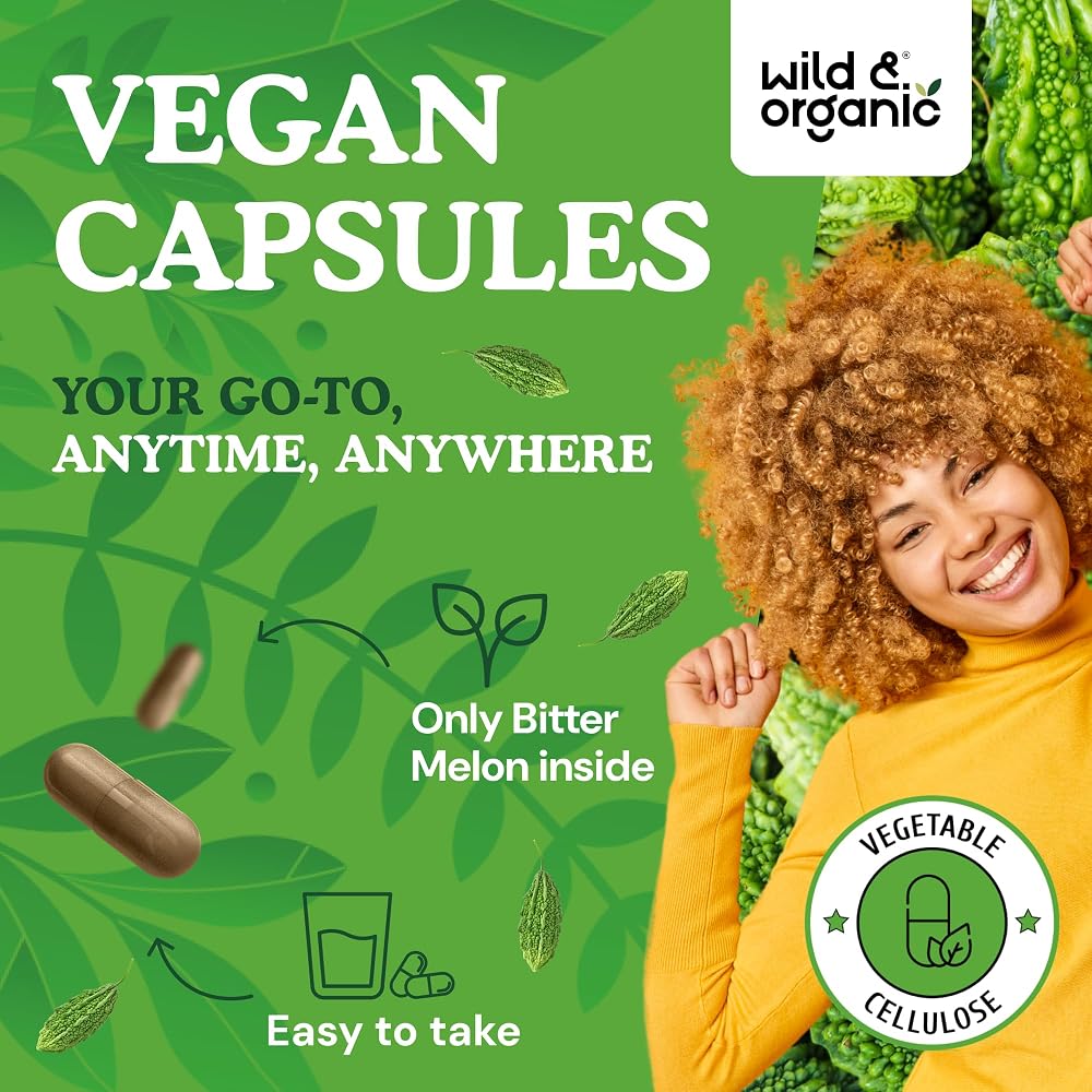 Wild & Organic Bitter Melon Capsules 500 mg - Digestive Support