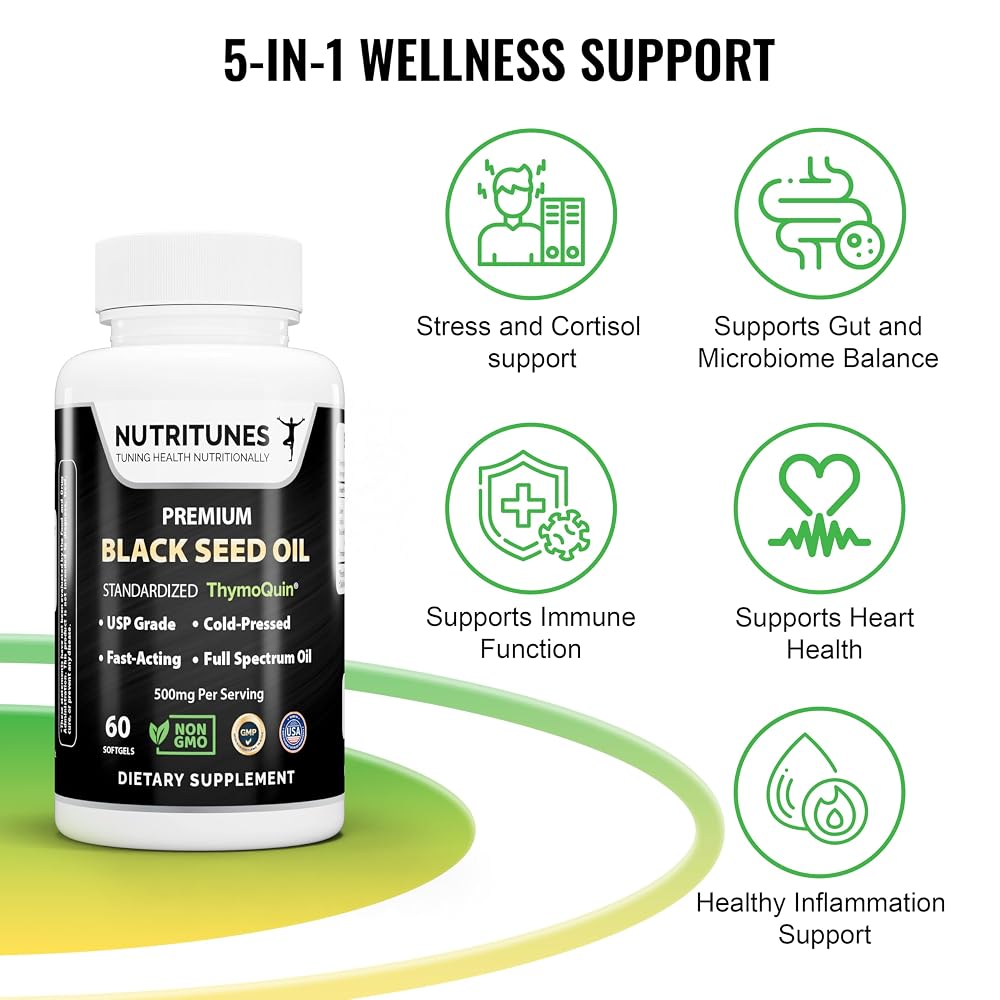 Nutritunes Black Seed Oil ThymoQuin - 60 Softgels - image 2
