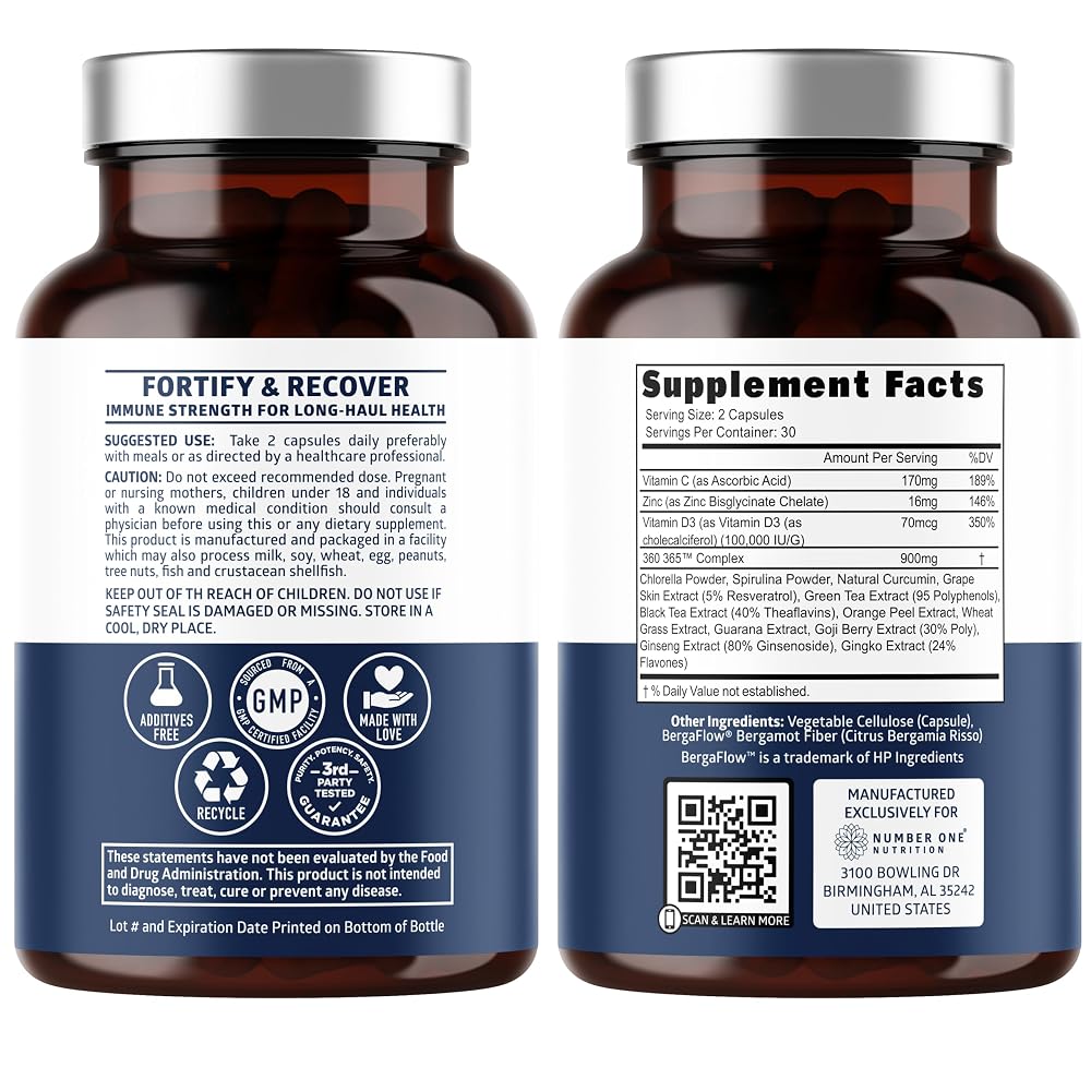 Number One Nutrition LHC+ Immune Support Supplement - 60 Vegetarian Capsules - image 2