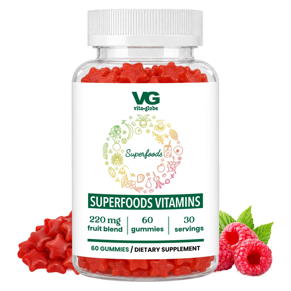 Vita Globe Superfood Gummies for Immune & Antioxidant Support - 60 Gummies