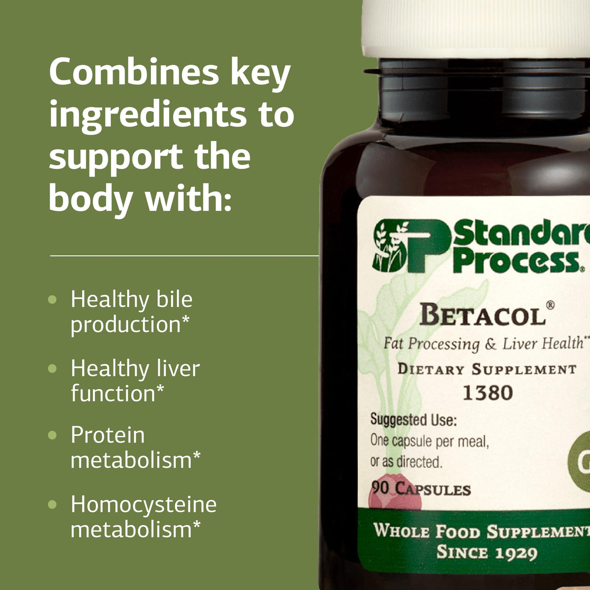 Standard Process Betacol Liver Support - 90 Capsules - image 4