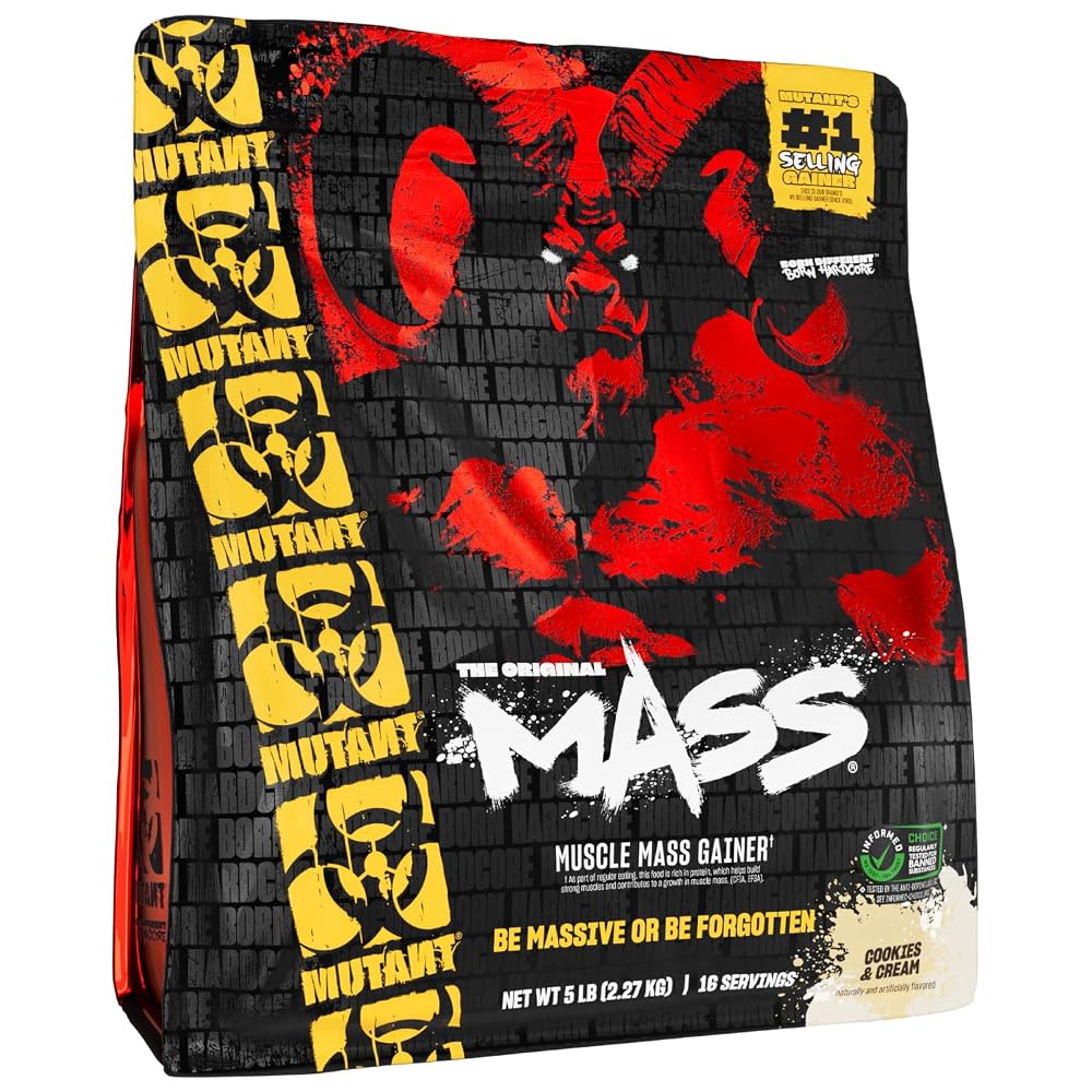 Mutant Mass Weight Gainer Protein Powder, Cookies & Cream - 5 lb
