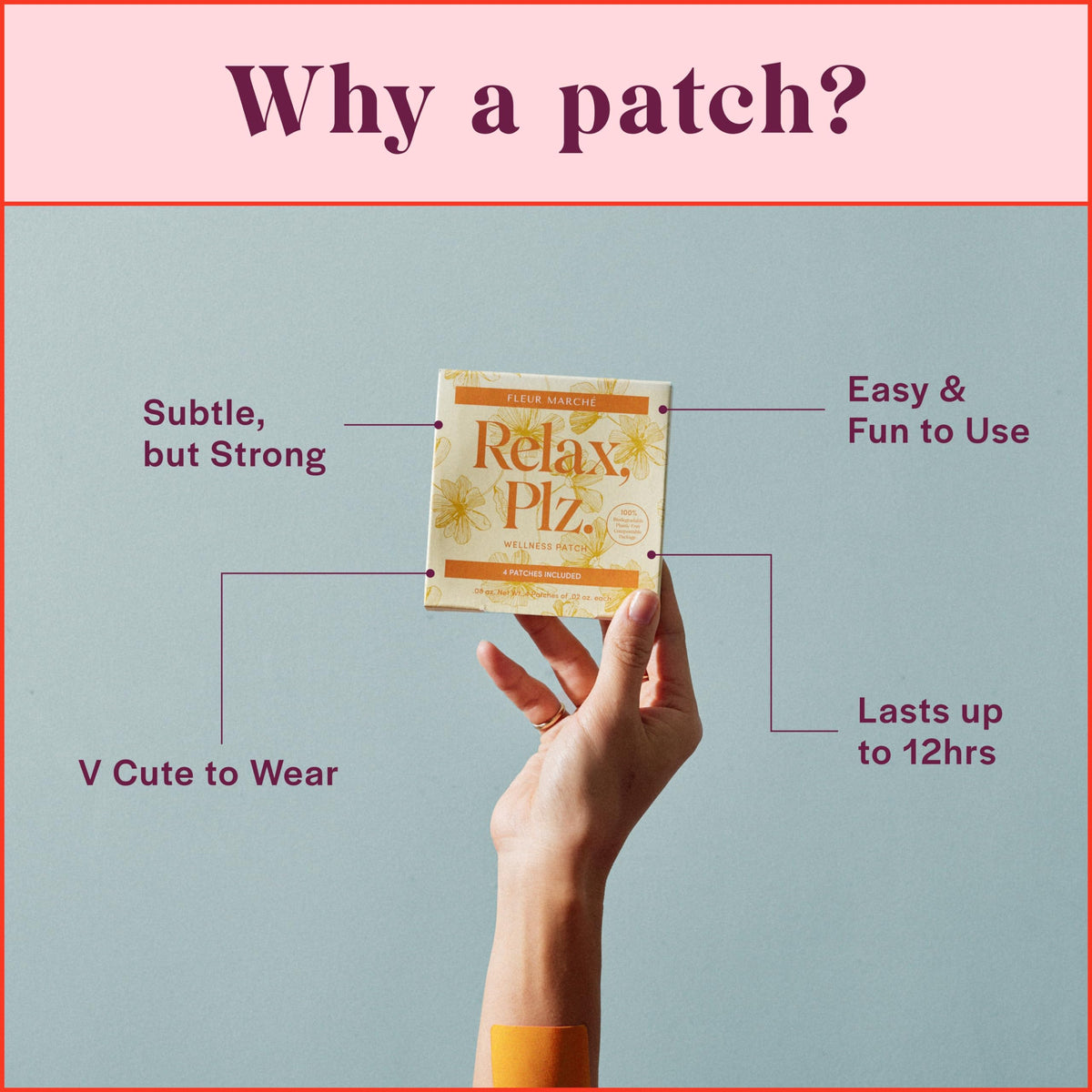 Fleur Marche Relax, Plz Botanical Patch - Calming & Relaxing Wellness