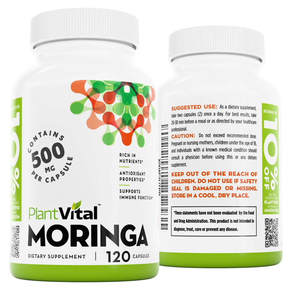 Plantvital Organic Moringa Capsules for Breastfeeding - 120 Capsules - image 9