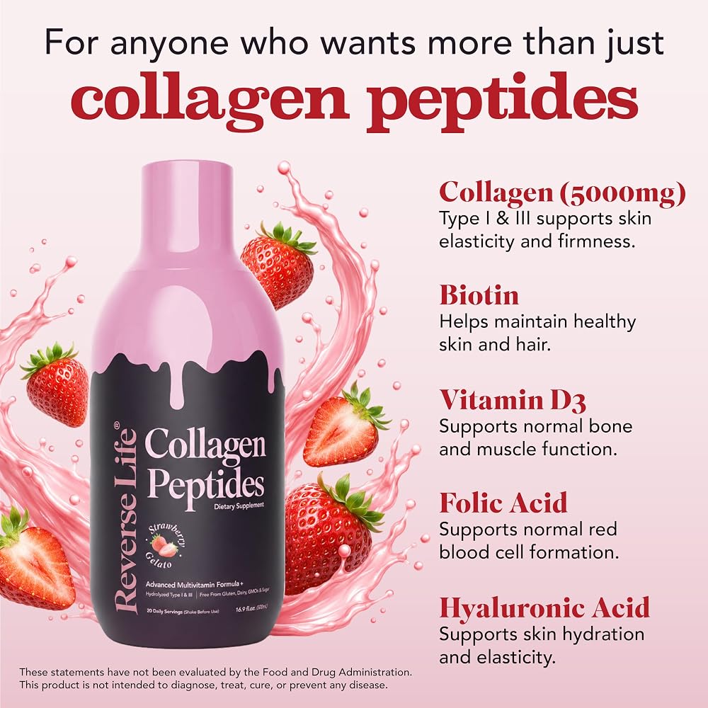 Reverse Life Strawberry Gelato Collagen Liquid - 500ml - image 2