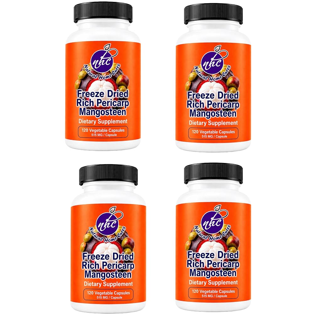 Natural Home Cures Mangosteen Supplement - 480 Vegan Capsules