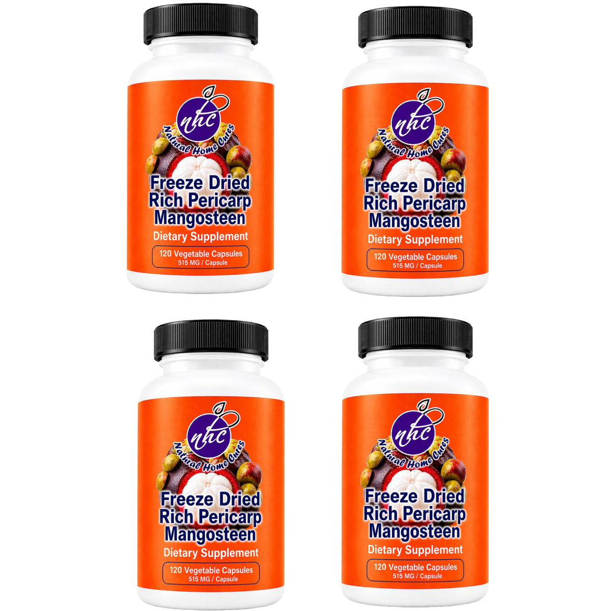 Natural Home Cures Mangosteen Supplement - 480 Vegan Capsules