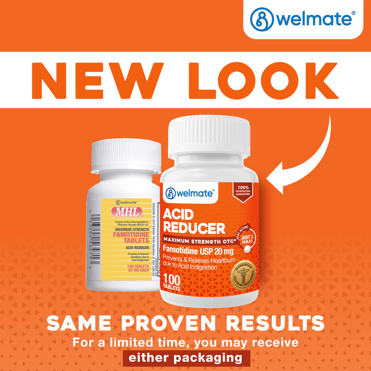 WELMATE Famotidine 20mg Acid Reducer - 100 Tablets - image 3