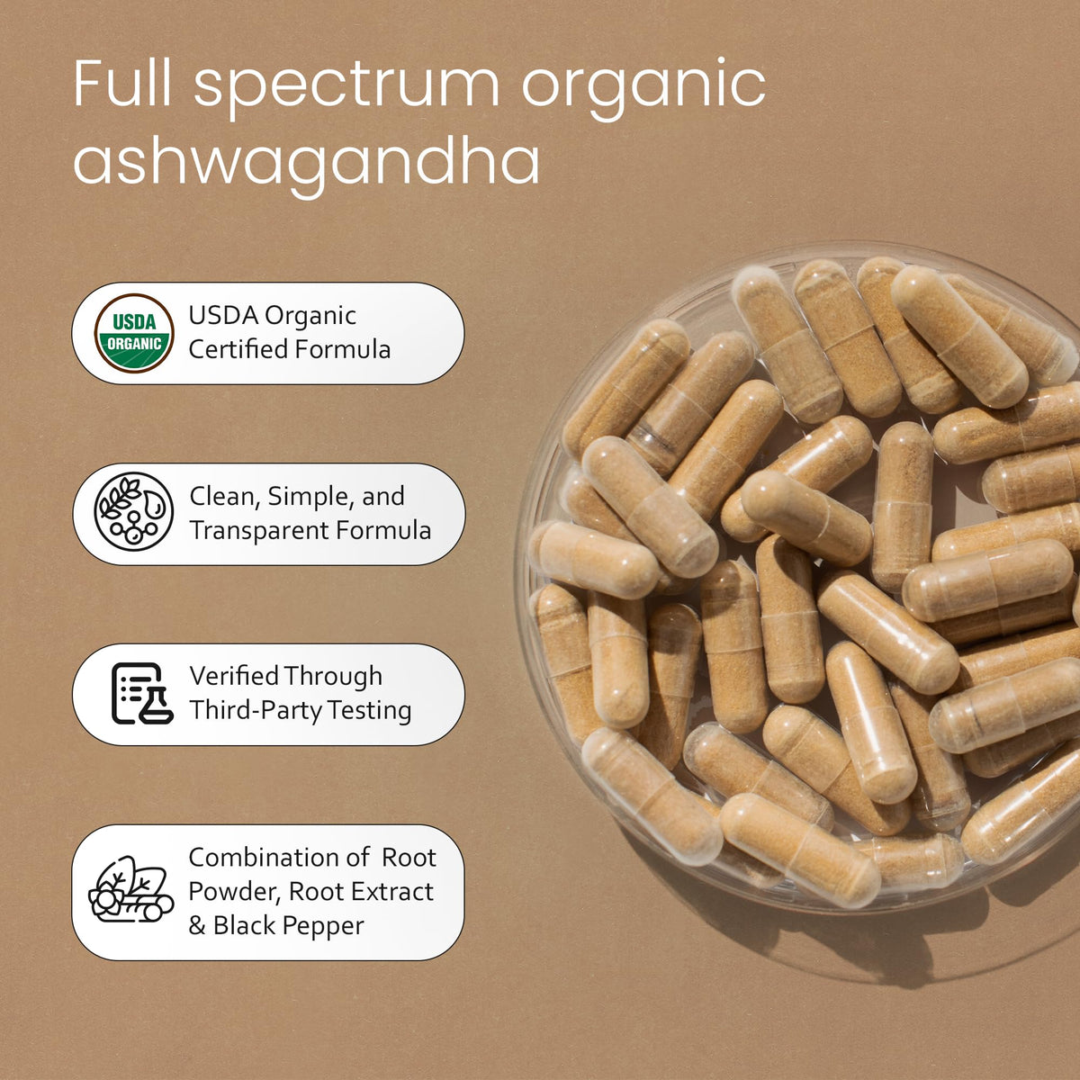 NaturaLife Labs Organic Ashwagandha 2100 mg - 100 Capsules - image 4