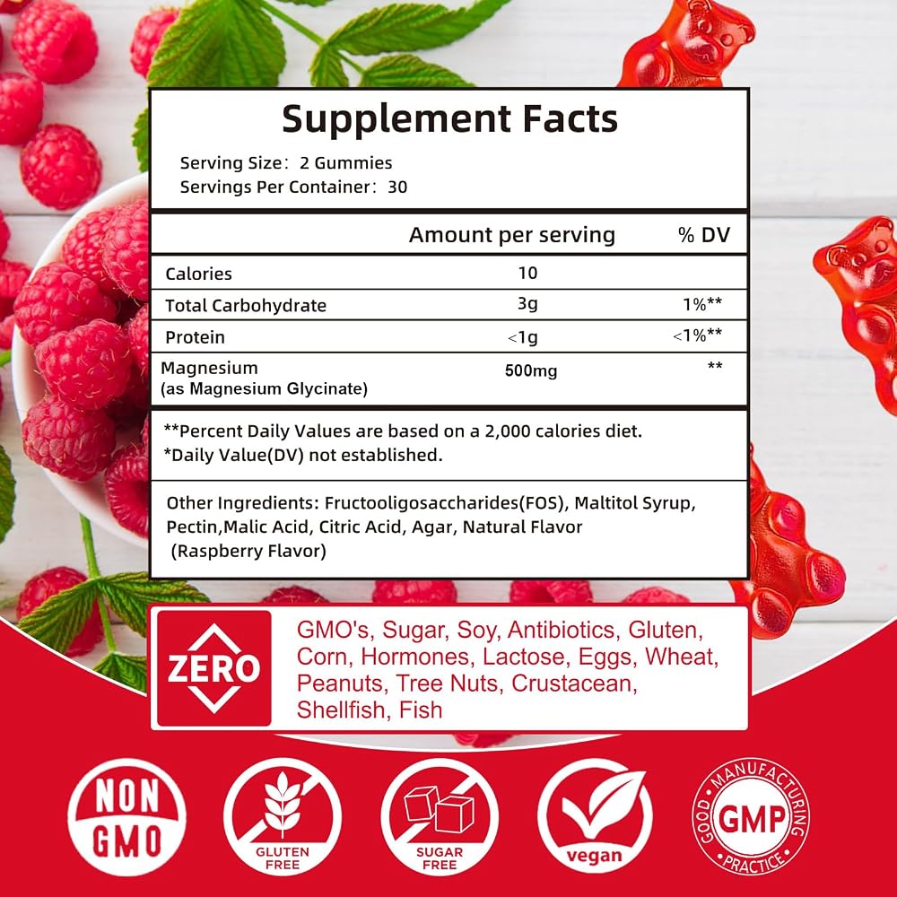 Friymbex Magnesium Glycinate Gummies 500mg - 60 Gummies - image 4