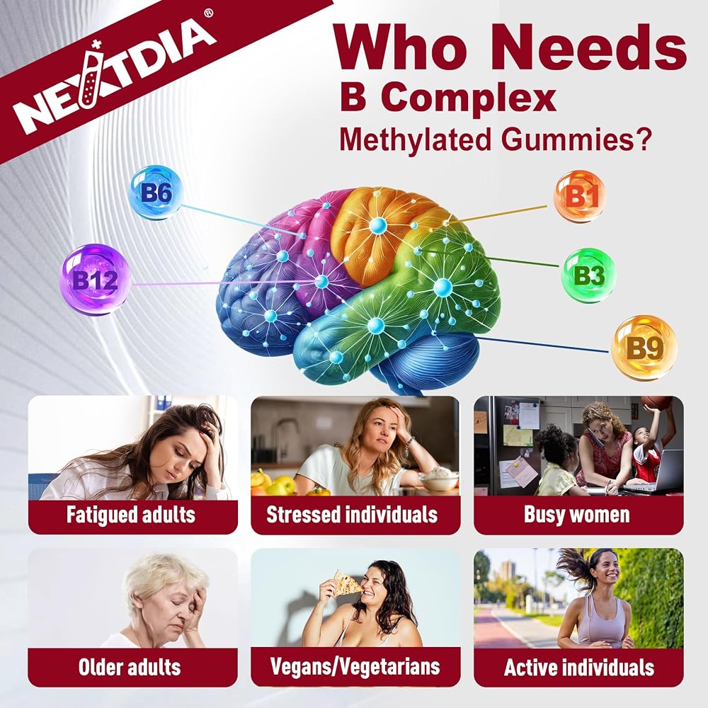 Nextdia B Complex Gummies for Men & Women, Methylated - 120 Count - image 7