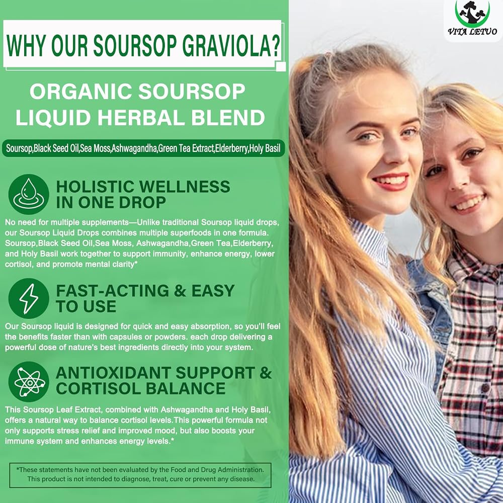 Vita letuo Soursop Drops Liquid Supplement - 1 Fl Oz - image 3