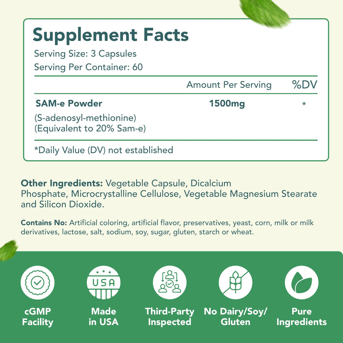 HealthyWayRx SAM-e 1500mg Supplement - 60 Servings - image 2