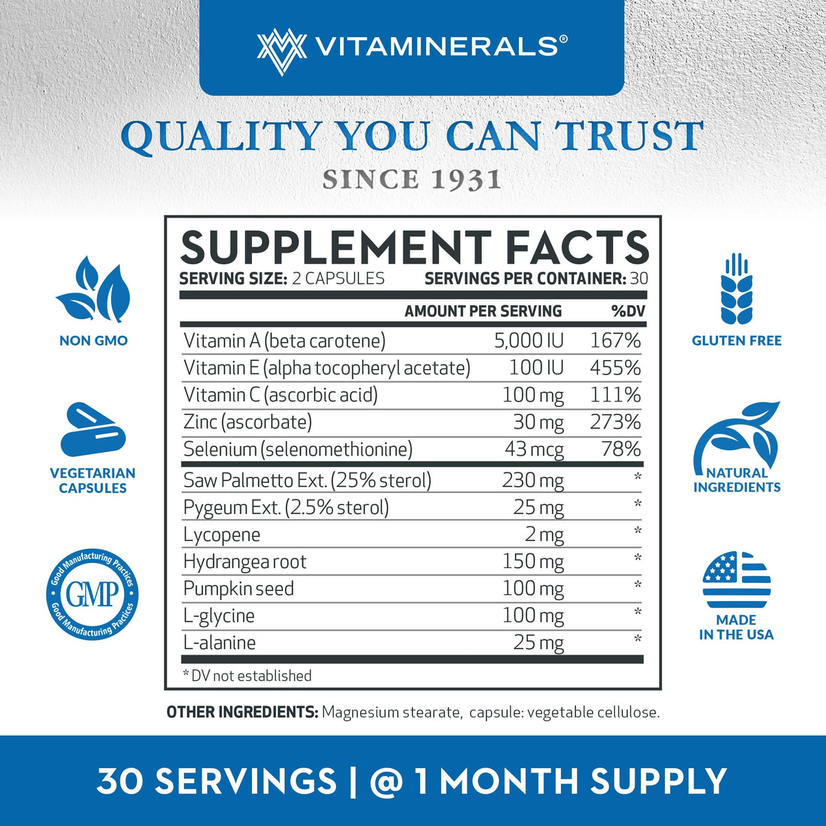 Vitaminerals Prostactin Prostate Support Saw Palmetto - 60 Vegetarian Capsules - image 5