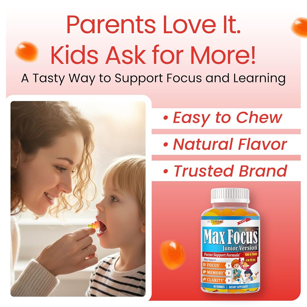 Therefore Max Focus Junior Omega-3 DHA Gummies for Kids - 60 Gummies - image 6