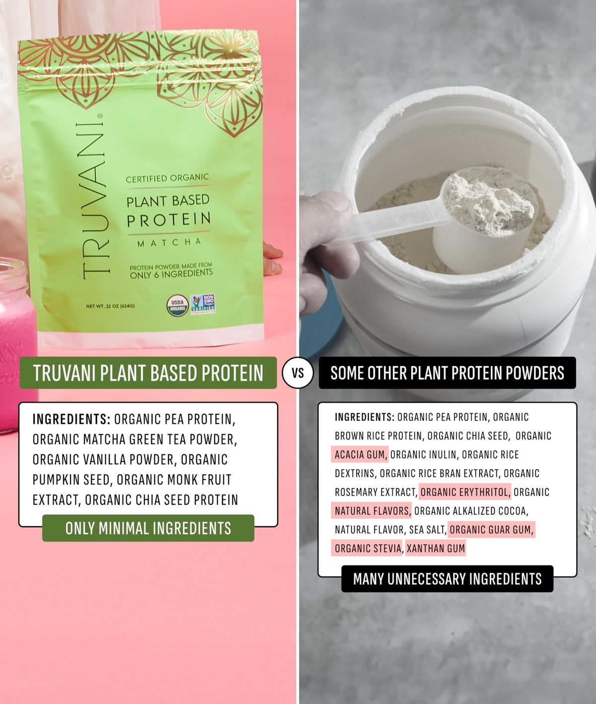 Truvani Vegan Pea Protein Powder