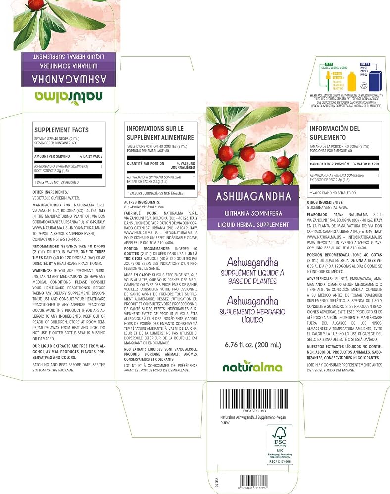 Naturalma Ashwagandha Root Alcohol-Free Tincture - 6.76 fl oz - image 2