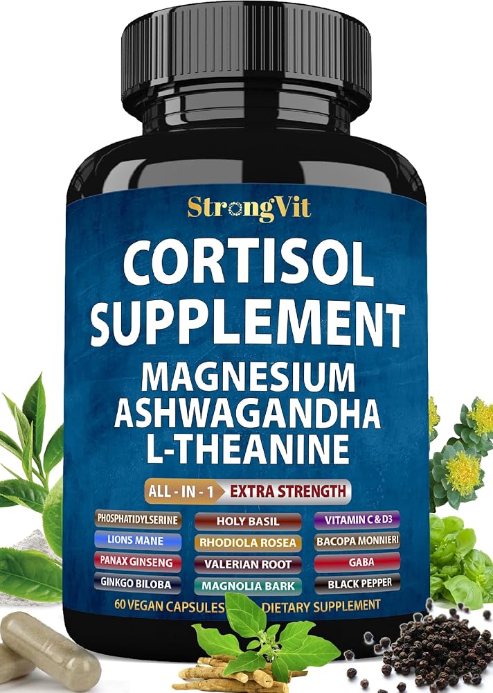 StrongVit Cortisol Supplements for Women and Men with Magnesium
