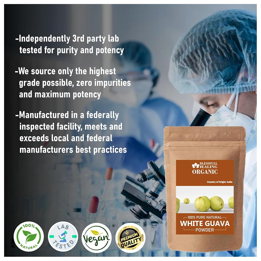 Blessfull Healing Organic White Guava Powder 100% Pure Natural 200