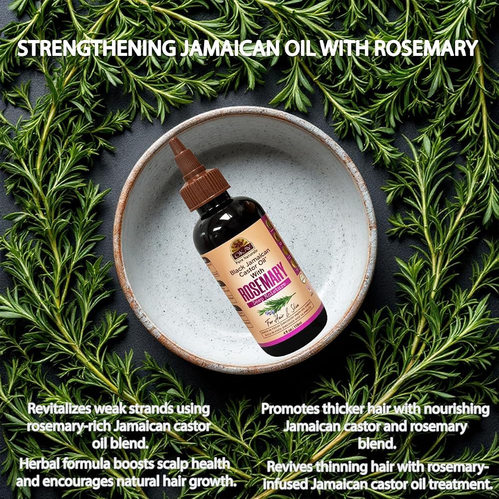 OKAY Pure Naturals Black Jamaican Castor Oil with Rosemary - 4 oz - image 6