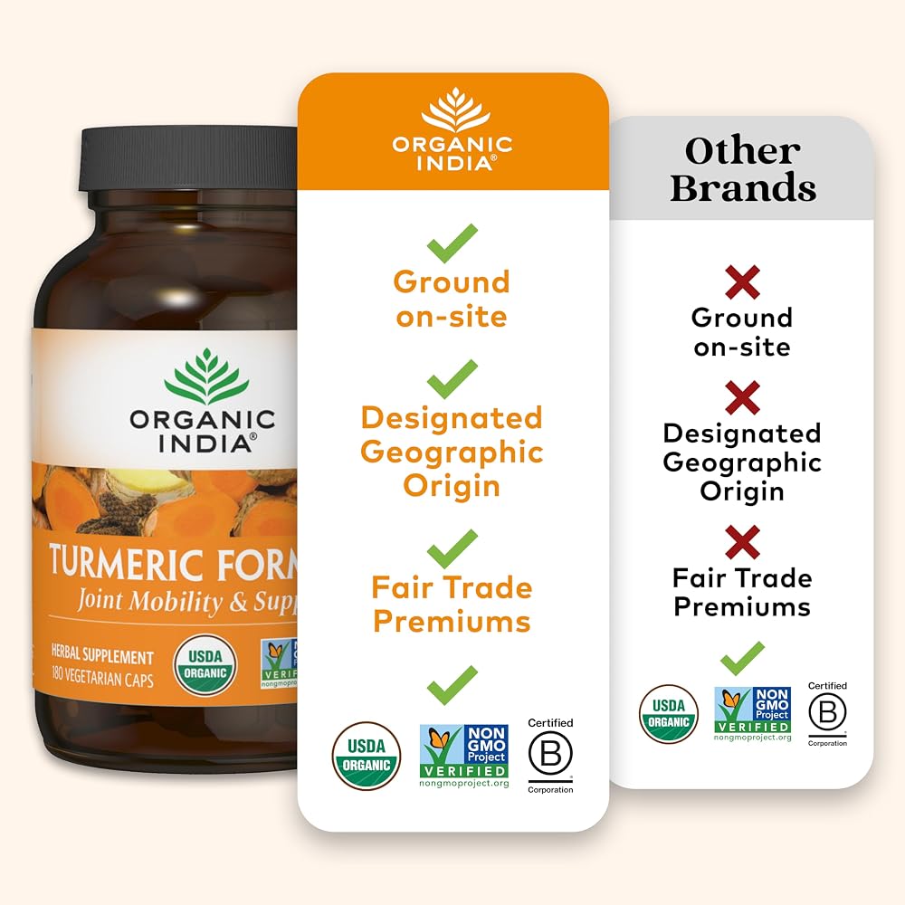 ORGANIC INDIA Turmeric Curcumin with Black Pepper - 180 Capsules - image 5