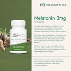 MD Prescriptives Melatonin 3mg for Sleep - 60 Vegetarian Capsules - image 3