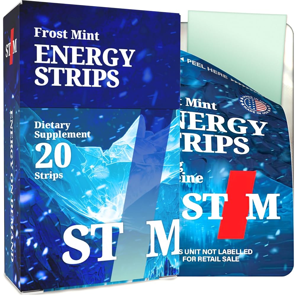 STIM Fast Dissolving Oral Energy Strips, 50mg Caffeine, 3 Flavors