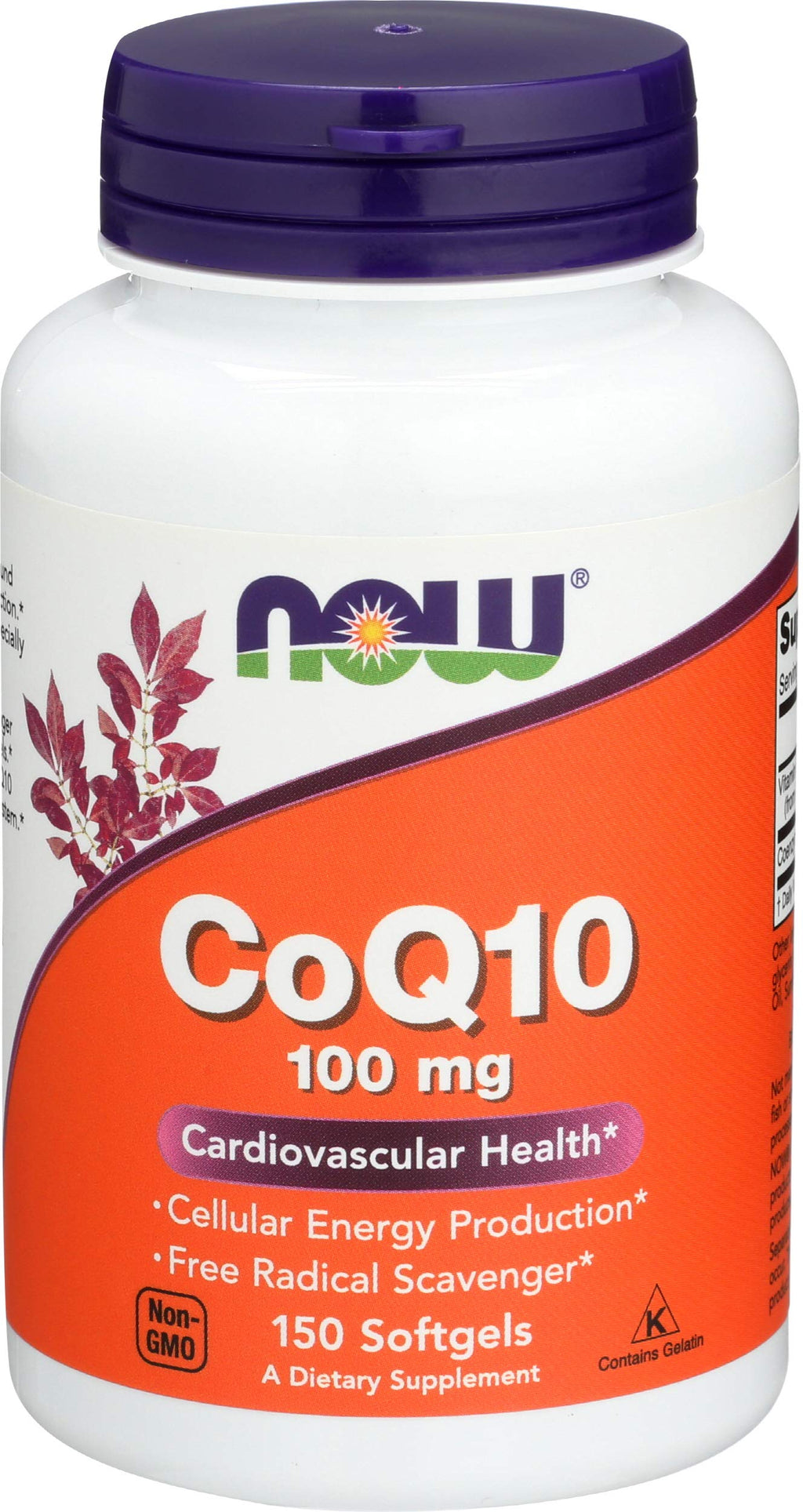 NOW Foods CoQ10 100mg Cardiovascular Health - 150 Softgels