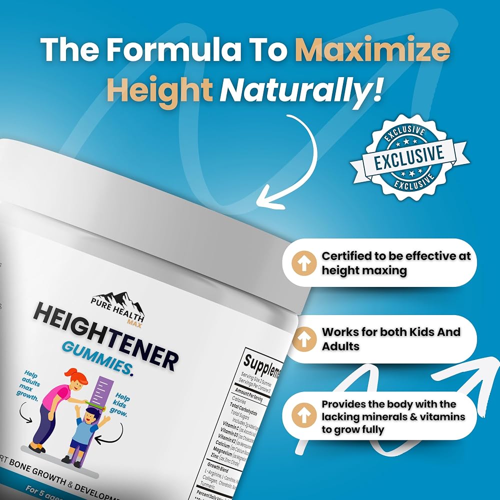 PURE HEALTH MAX Heightener Gummies for Bone Strength - 60 Gummies - image 4