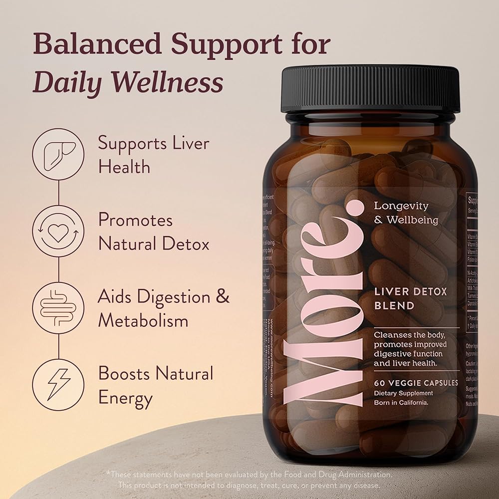 More. Longevity & Wellbeing Liver Detox Cleanse Supplement - 60 Capsules - image 2