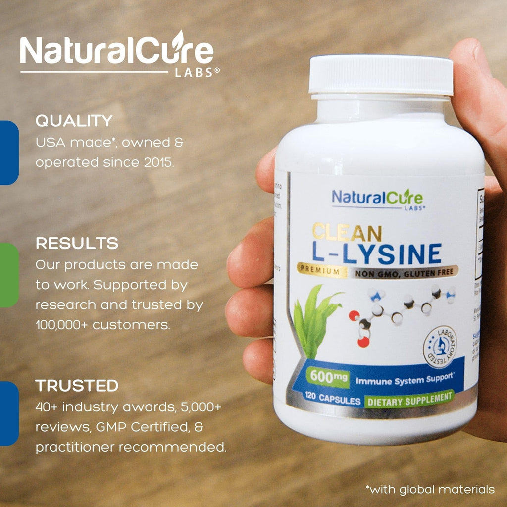 Natural Cure Labs Clean L-Lysine 600mg - 120 Capsules - image 2