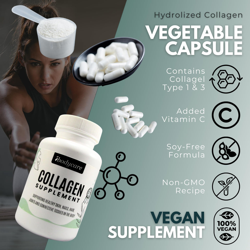 ibodycare Collagen Type 1 & 3 with Vitamin C - 90 Capsules - image 4