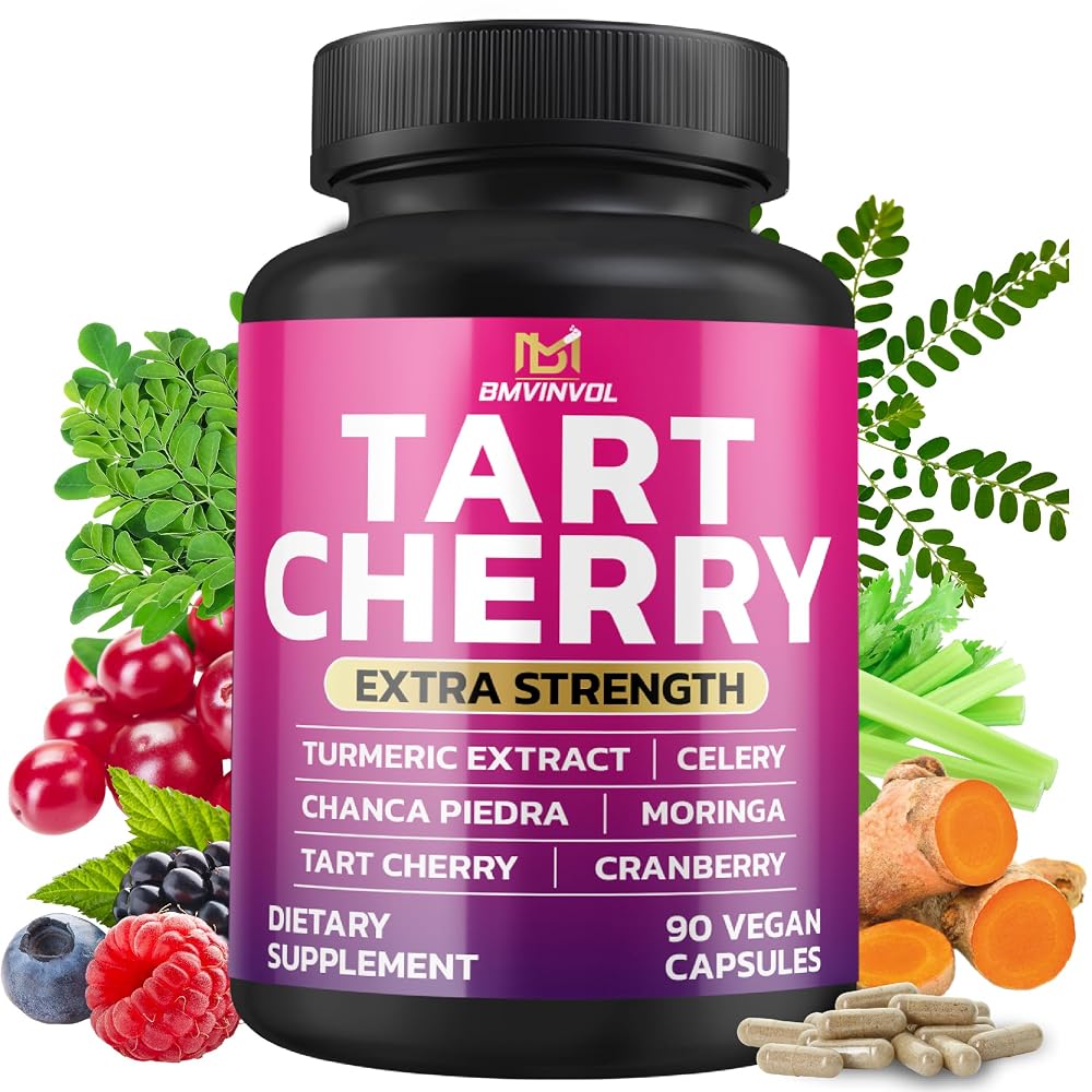 BMVINVOL Tart Cherry 20:1 Extract with Moringa & Cranberry - 90 Capsules