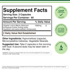 Double Wood Supplements Organic Lion's Mane Mushroom 1000mg - 120 Capsules - image 2