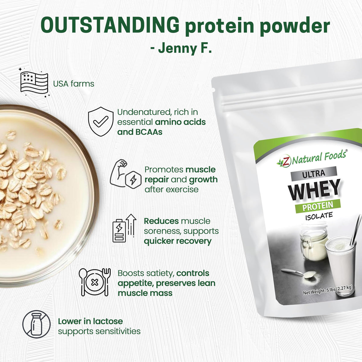 Z Natural Foods Ultra Whey Protein Isolate - 5 lb - image 4