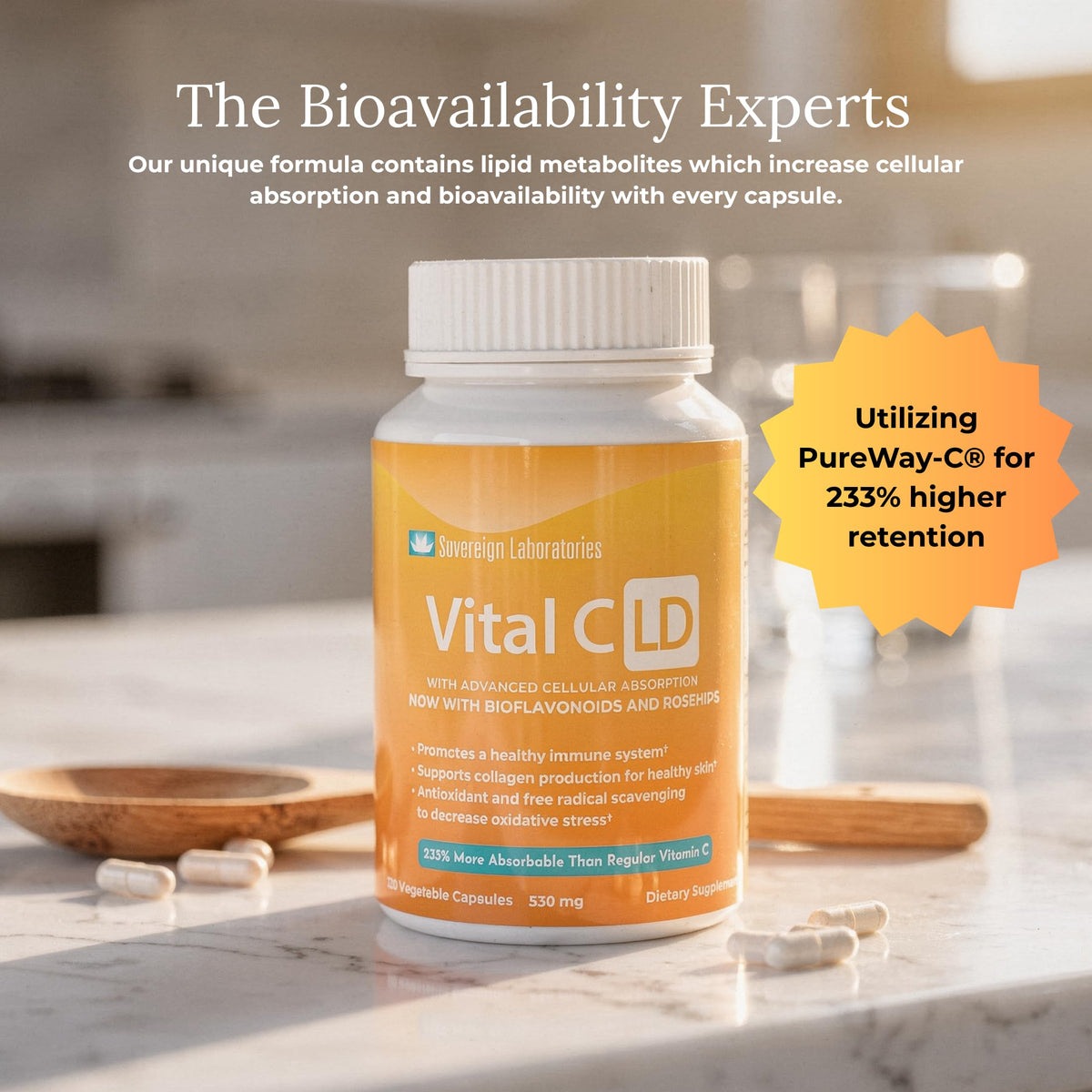 GastroDefense Vital C-LD Liposomal Vitamin C 530mg - 120 Capsules - image 5