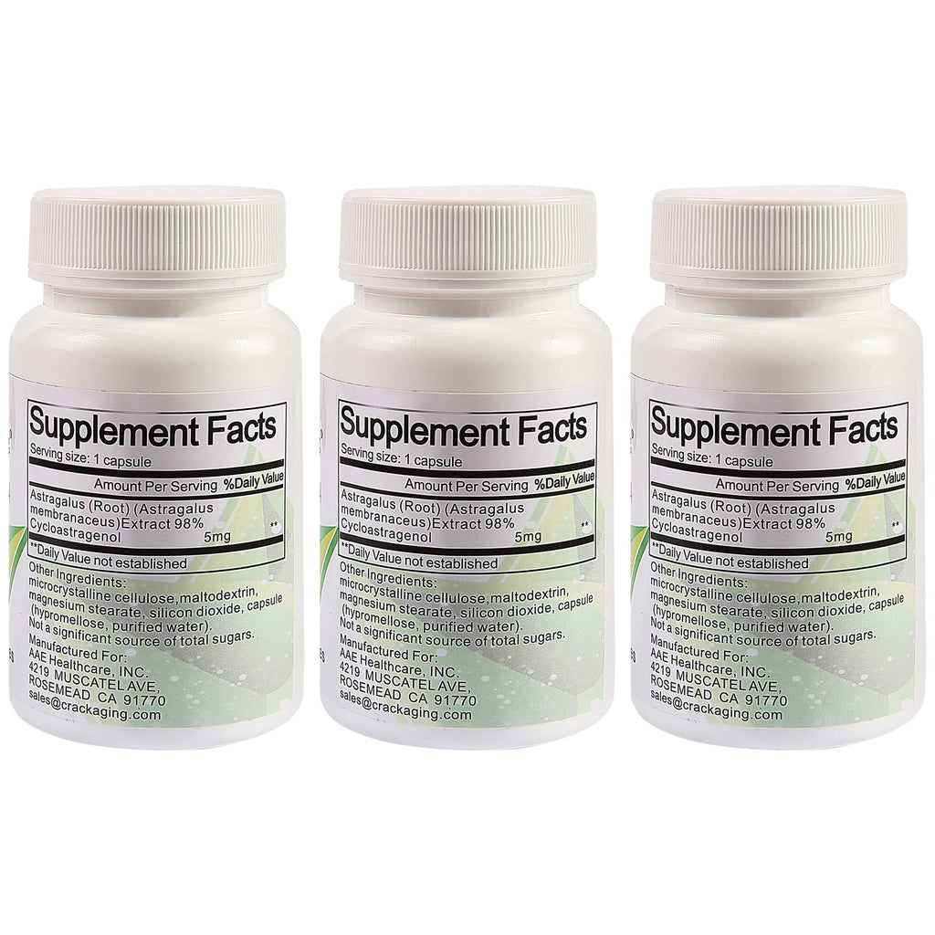 Crackaging Cycloastragenol 5 mg Capsules - 90 Vegetarian Capsules - image 2
