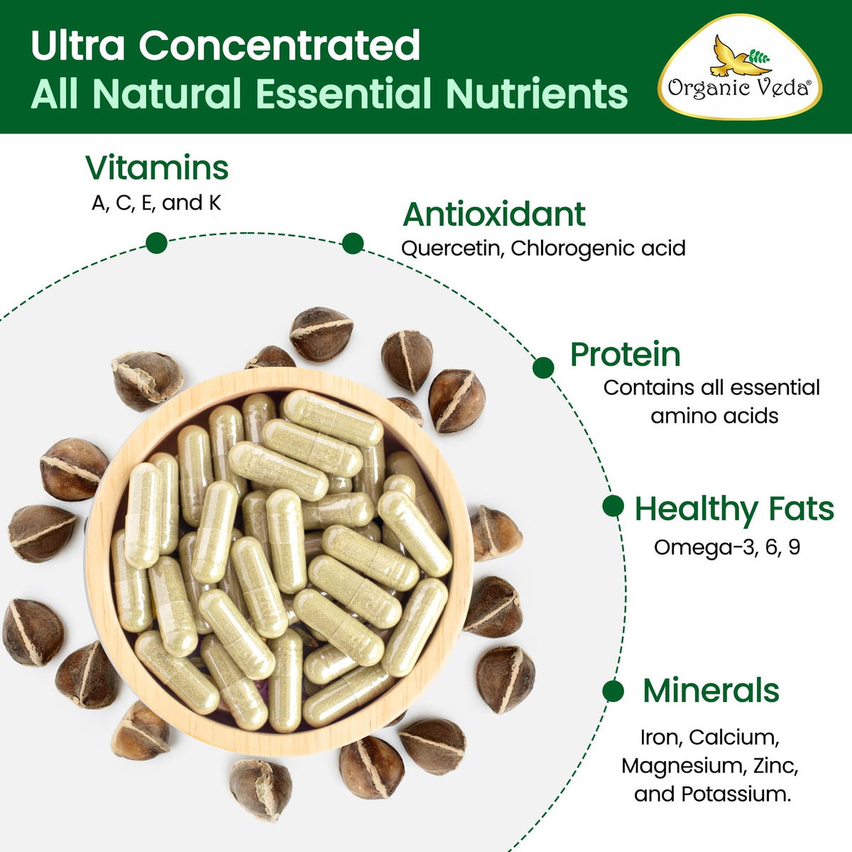 Organic Veda Moringa Seeds Capsules for Energy & Vitality - 120 Vegan Capsules - image 3