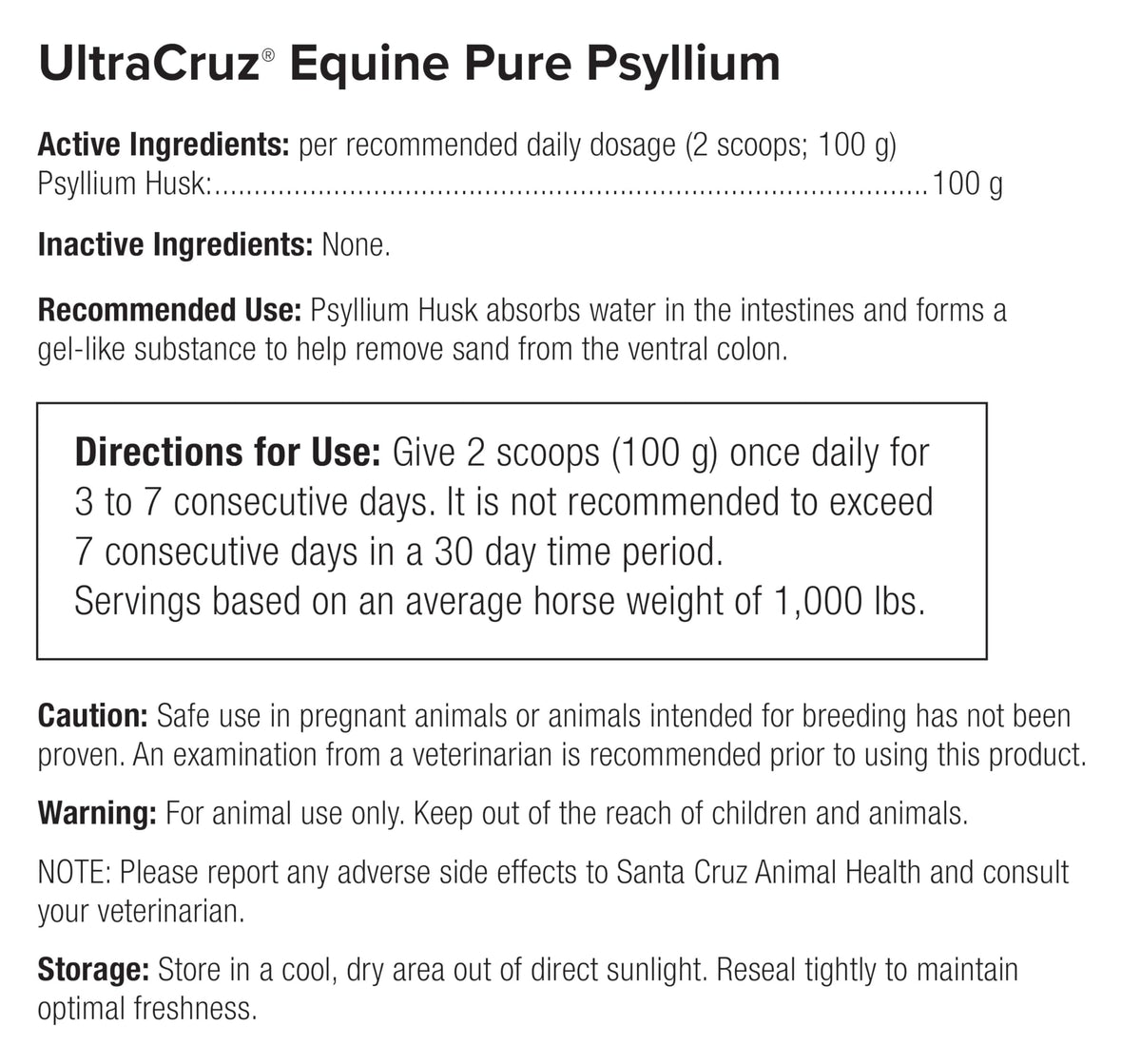UltraCruz Equine Pure Psyllium Powder - 4 lb - image 3