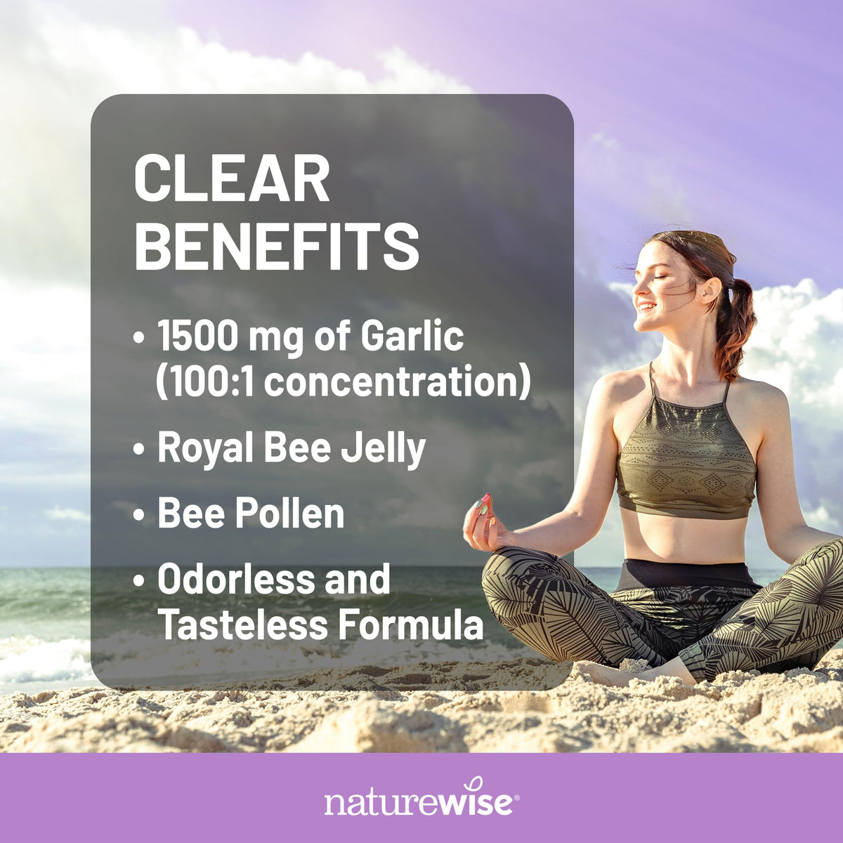 NatureWise Odorless Garlic Pills with Bee Jelly - 60 Softgels - image 3