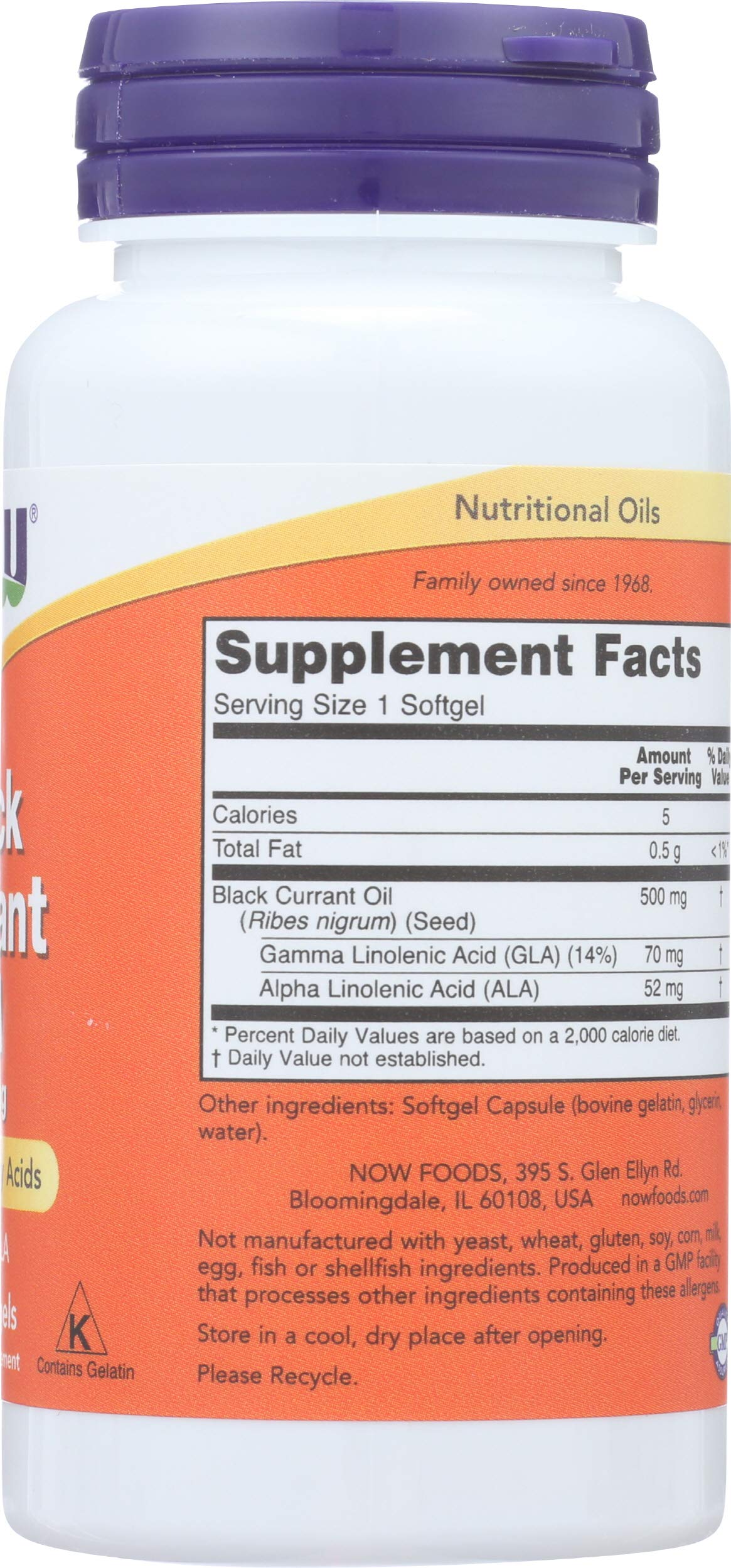NOW Foods Black Currant Oil 500 mg - 100 Softgels - image 6