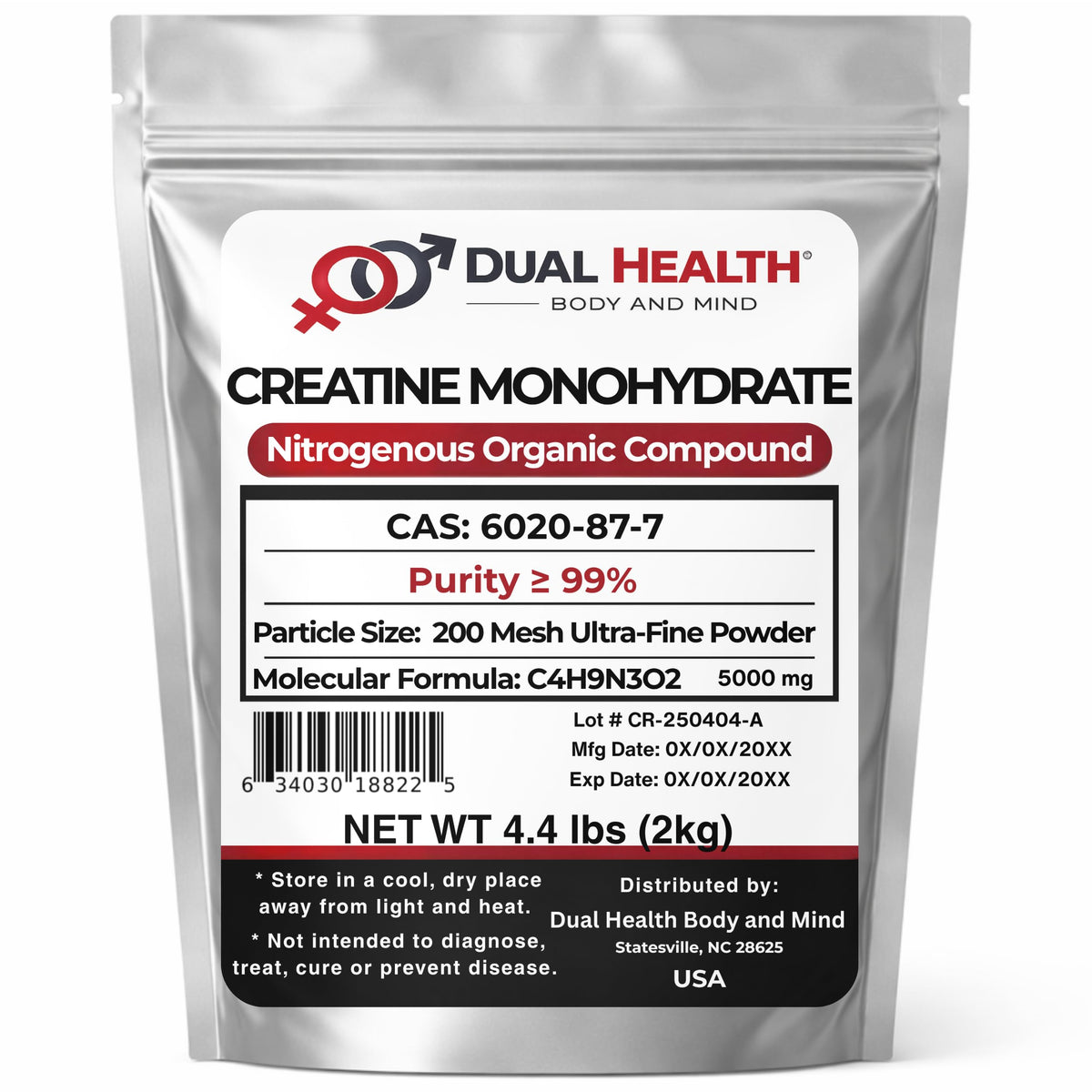 Dual Health Creatine Monohydrate Powder - 2000g
