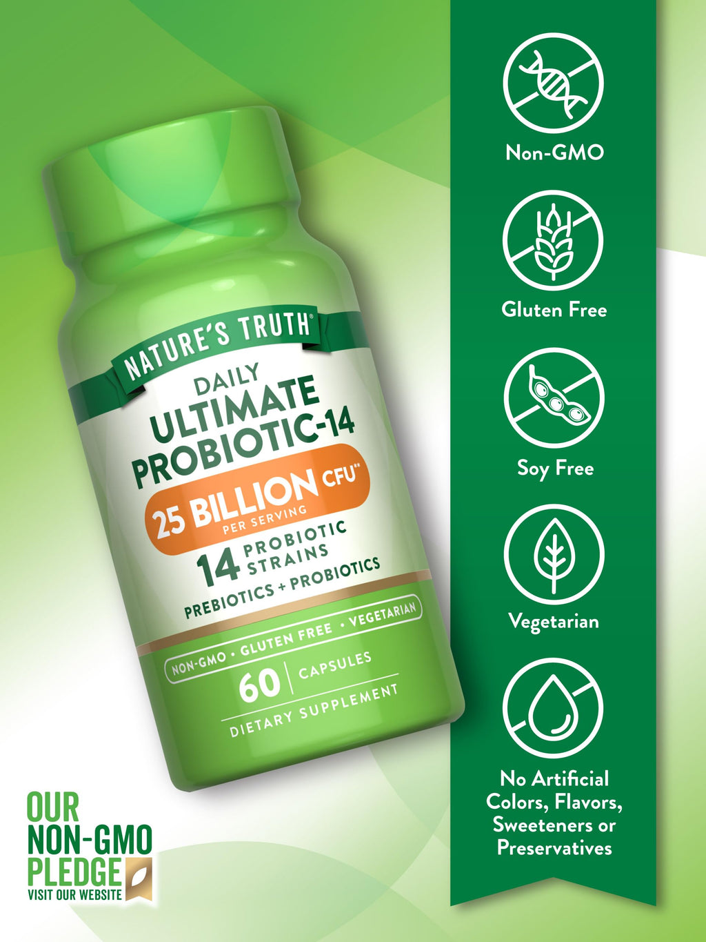 Nature's Truth Probiotics for Men and Women 25 Billion CFU - 60 Capsules - image 3