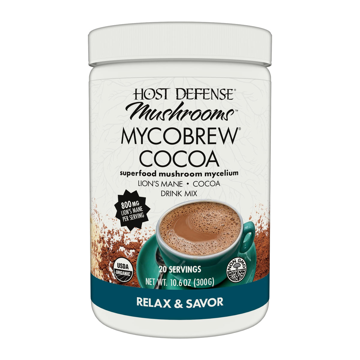 Host Defense MycoBrew Cocoa - Cocoa Drink Mix Includes Lion's Mane