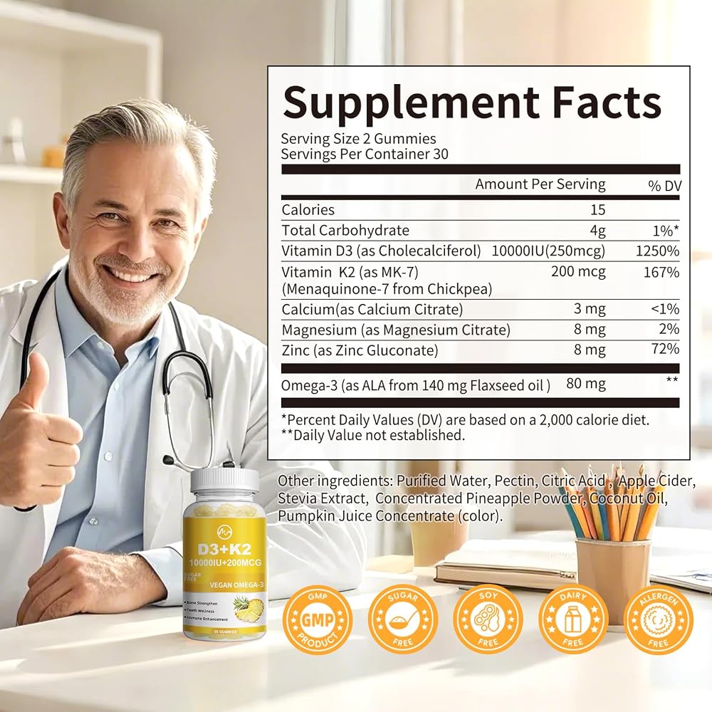 M inch Vitamin D3 K2 Gummies