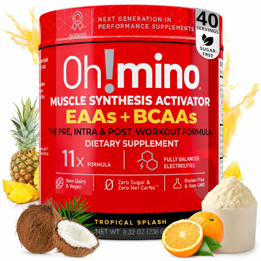 Oh!mino Ohmino BCAA + EAA Powder, Amino Acid Supplement, 40 Servings