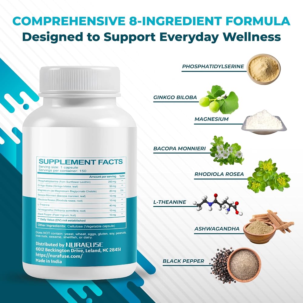 NuraFuse Phosphatidylserine 8-in-1 for Cognitive Wellness - 150 Capsules - image 4
