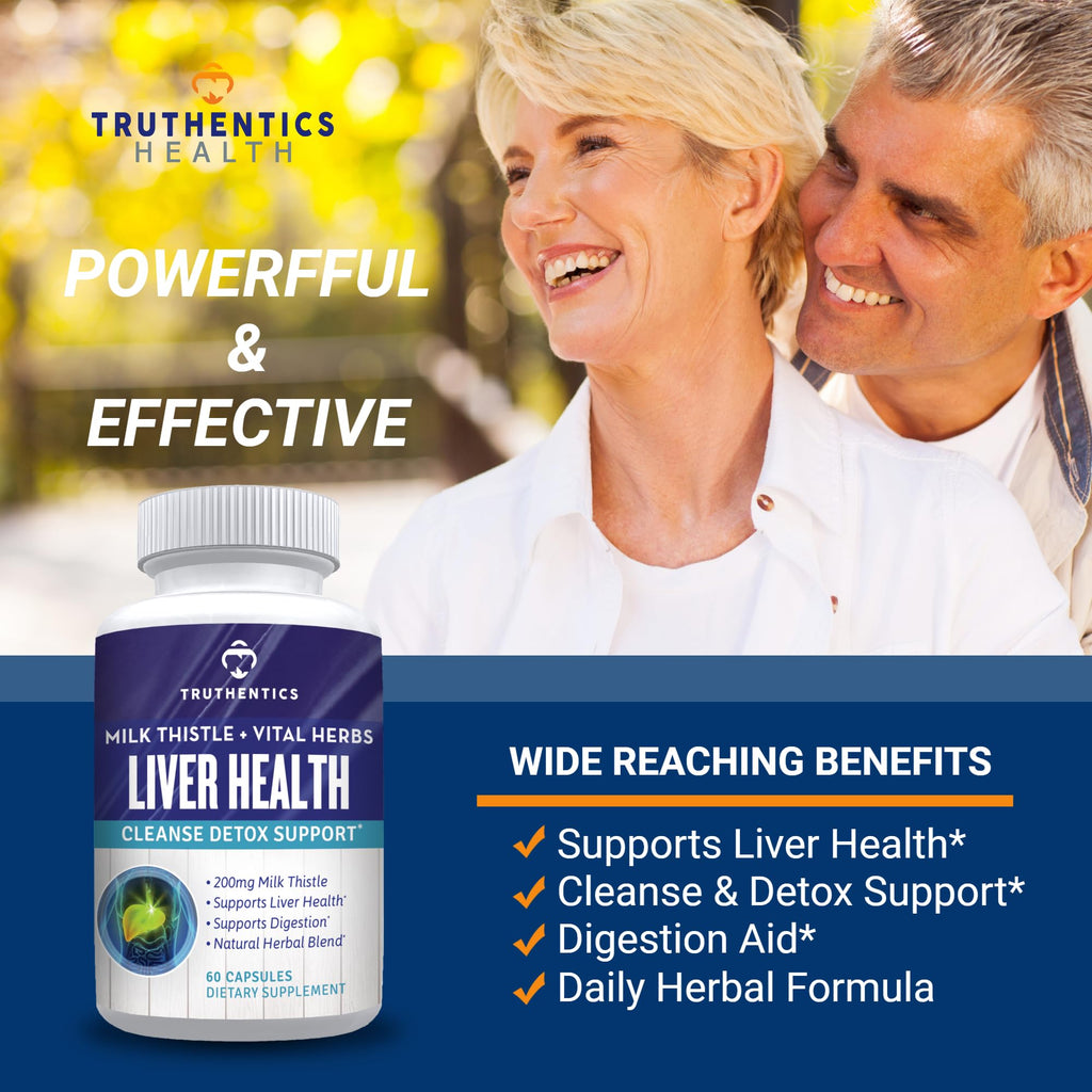 TRUTHENTICS Liver Health Supplement with Milk Thistle - 60 Capsules - image 3