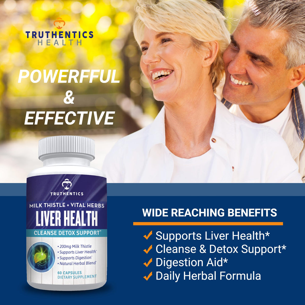 TRUTHENTICS Liver Health Supplement with Milk Thistle - 60 Capsules - image 3